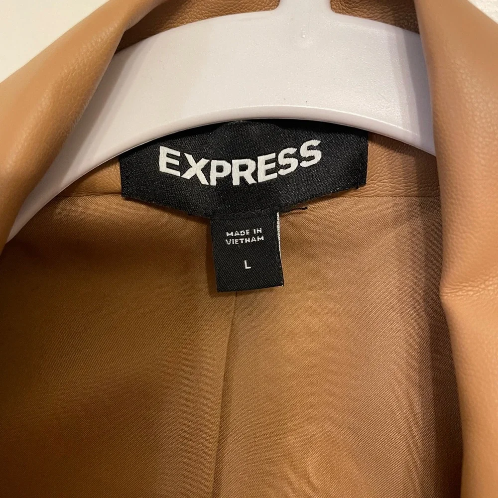 Express Tan Double-Breasted Women's Blazer - Picture 3 of 3